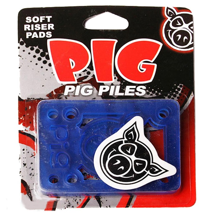 Комплект подложки за амортисьори за скейтборд Pig Wheels, пластмасови, сини