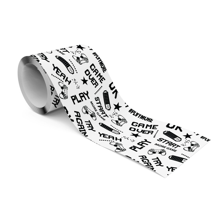 Banda decorativa autoadeziva, Muralo 10 cm x 300 cm Inscriptii abstracte pentru camera unui adolescent