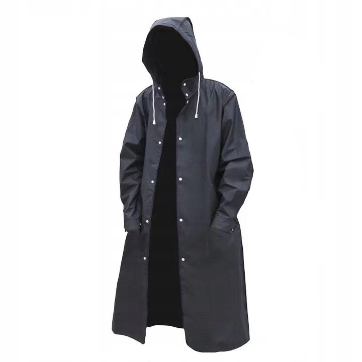 100% vízálló esőköpeny, univerzális, nagy, 145 cm, EVA, fekete