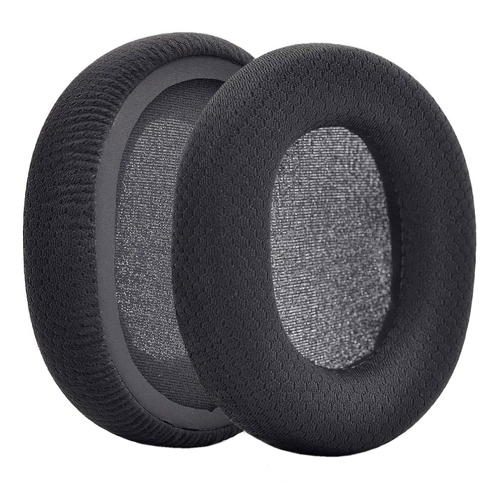 Set de 2 bureti casti, Nybgyy, compatibili SteelSeries Arctis, Piele Proteina si Spuma cu Memorie, Negru