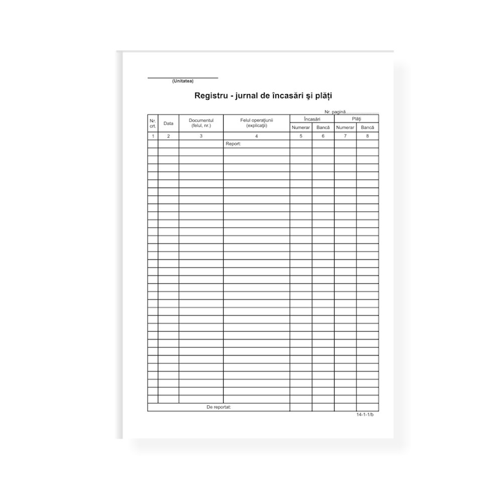 Registru Jurnal Incasari si Plati A4, 100 File/Carnet