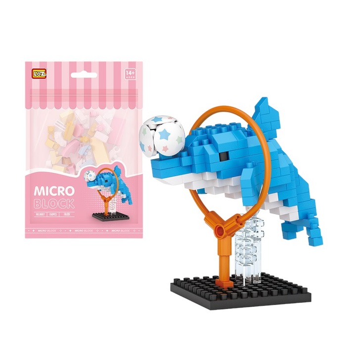 Конструктор AYCUN, 149 малки части, ABS материал, 14 години+, опаковка 12 x 18 см, Делфин