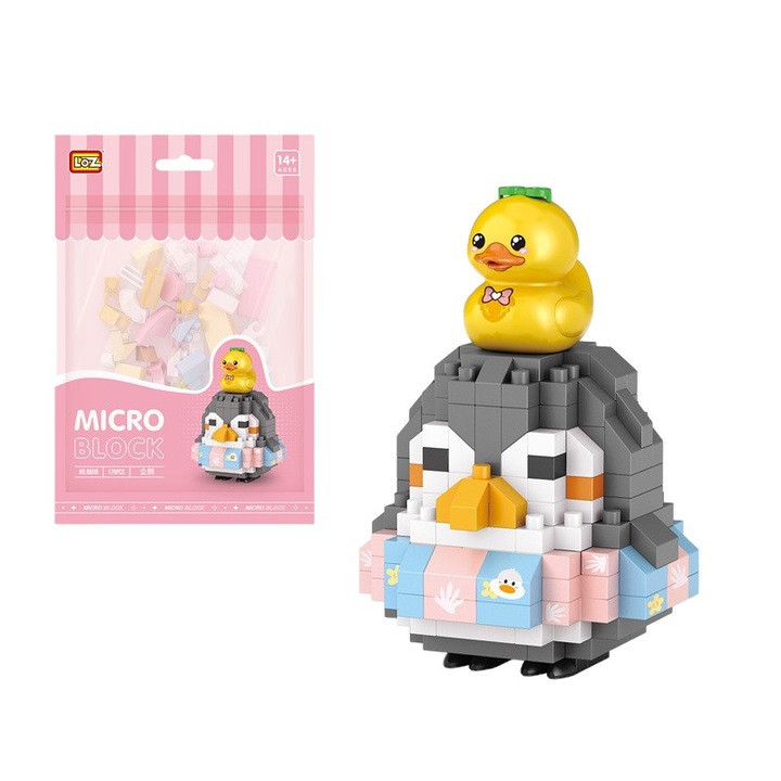 Конструктор, AYCUN, 169 малки части, ABS материал, 14 години+, опаковка 12 x 18 см, Пингвин