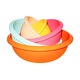 Set 5 Boluri Rotunde din Plastic, cu Cioc, Multicolor 0.5, 1, 2, 3, 4, 5 l