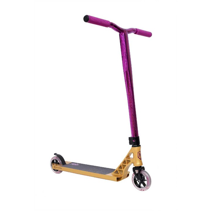 Trotinetă Grit Scooters Wild, roți 110mm, 88A, 81.5cm, Violet/Galben