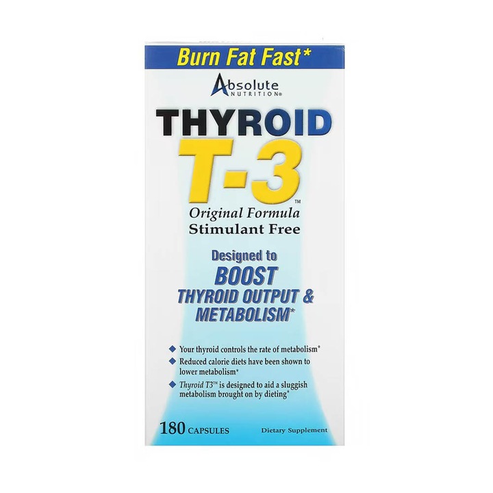 Thyroid T-3, Burn Fat Fast, Absolute Nutrition, 180 capsule