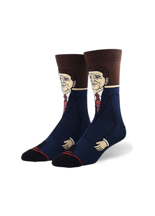 Чифт мъжки чорапи Cool Socks полиестер памук многоцветен модел RONALD REAGAN, 40-46 EU
