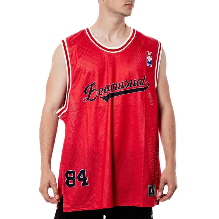 Maiou sport barbati, BEE UNUSUAL, Poliester, Rosu, Rosu