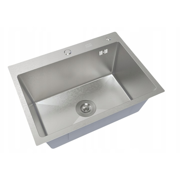 Set Chiuveta Bucatarie O Cuva, Sunbest, 50x45x22cm, Otel Inoxidabil 304, Satina Inox, Argintiu, Sifon, Dozator 400ml, Cos Picurator, Kit Montaj, Adancime 220mm, Strat Anticondens, Panouri Antifonare, Modern