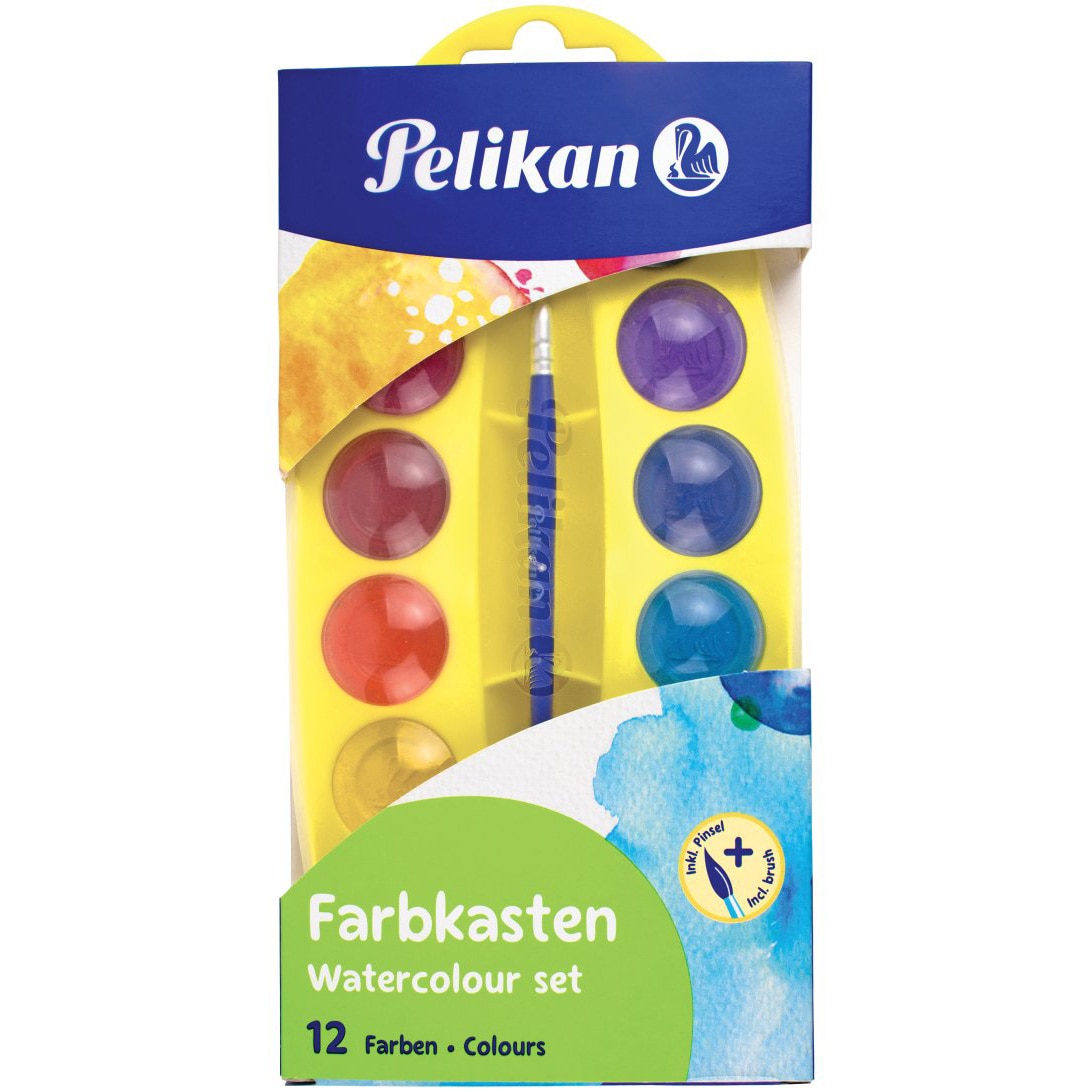Acuarele Pelikan, Pelikan Junior, set 12 culori + pensula