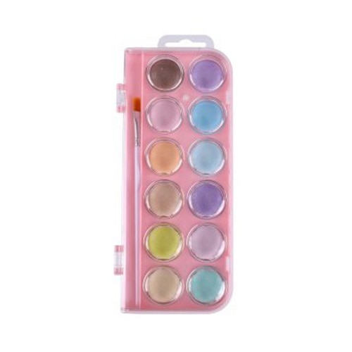 Acuarele Herlitz, tip pastila, Pastel, 12 culori, roz