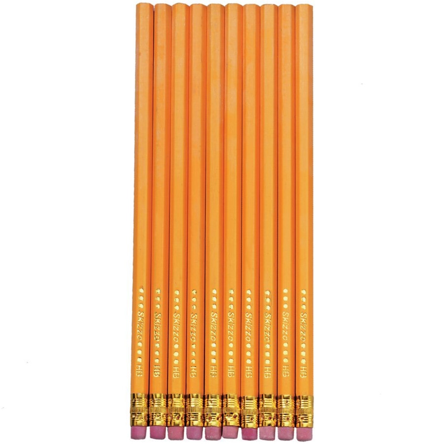 Set 10 Creioane Herlitz, grafit cu radiera, mina HB