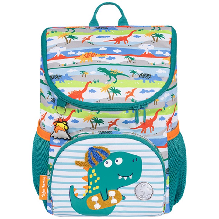 Ghiozdan Tiger, Mini neechipat Little Travelers Plus, dimensiune 33 x 26 x 16 cm, motiv Rex Buddy