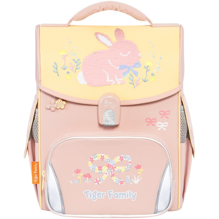 Ghiozdan Tiger, neechipat Jolly Pro 2, motiv Bows and Bunny