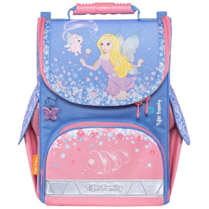 Ghiozdan Tiger, neechipat Nature Quest, dimensiune 35 x 31 x 19 cm, motiv Pixie Magic