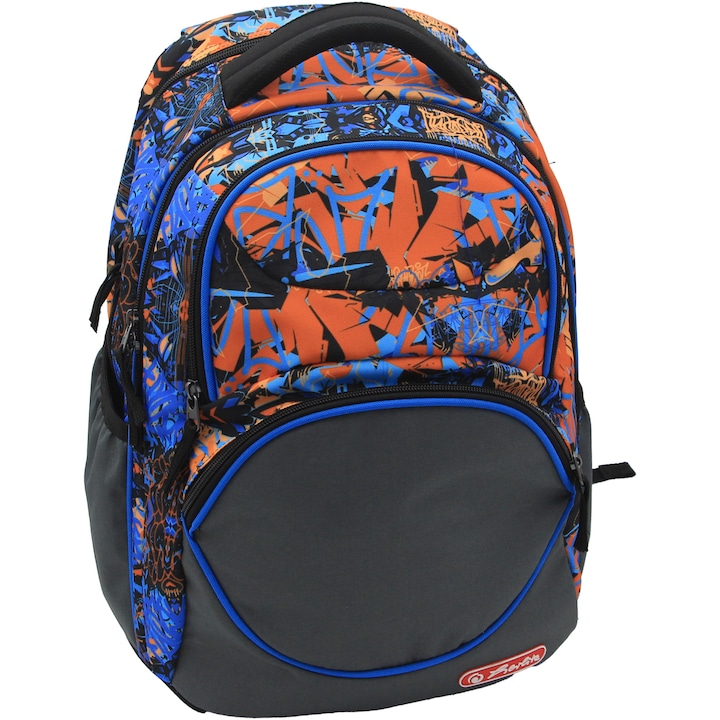 Rucsac Herlitz, Zipper Cube, dimensiune 43 x 29 x 22 cm, motiv Graffiti