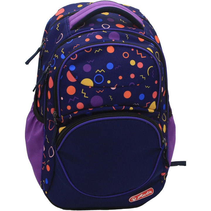 Rucsac Herlitz, Zipper Cube, dimensiune 43 x 29 x 22 cm, motiv Patterns