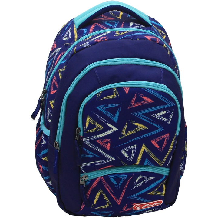Rucsac Herlitz, Zipper pro, dimensiune 43 x 29 x 22 cm, motiv Triangle
