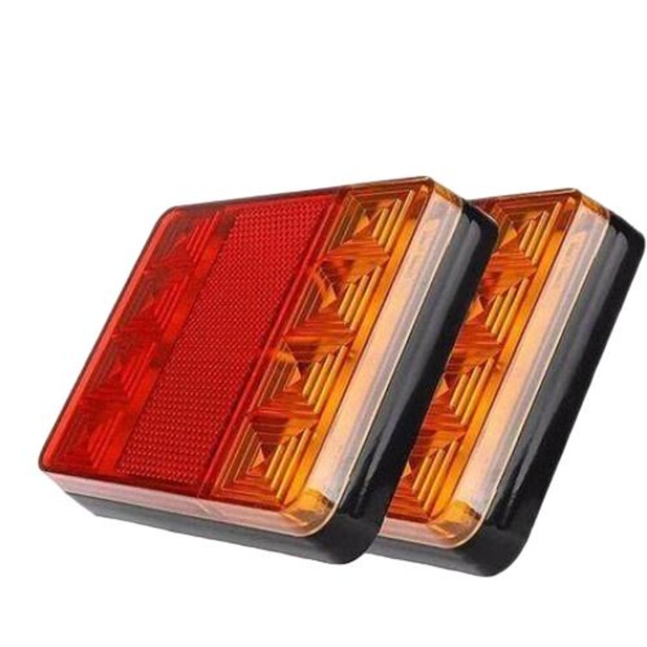 2 db Tovbmup féklámpa készlet utánfutóhoz, LED, vízálló, 12V, 8LED, műanyag