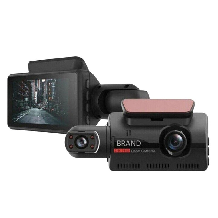Tovbmup DVR камера за кола Двойно нощно виждане 1080P FHD широкоъгълен 3-инчов LCD