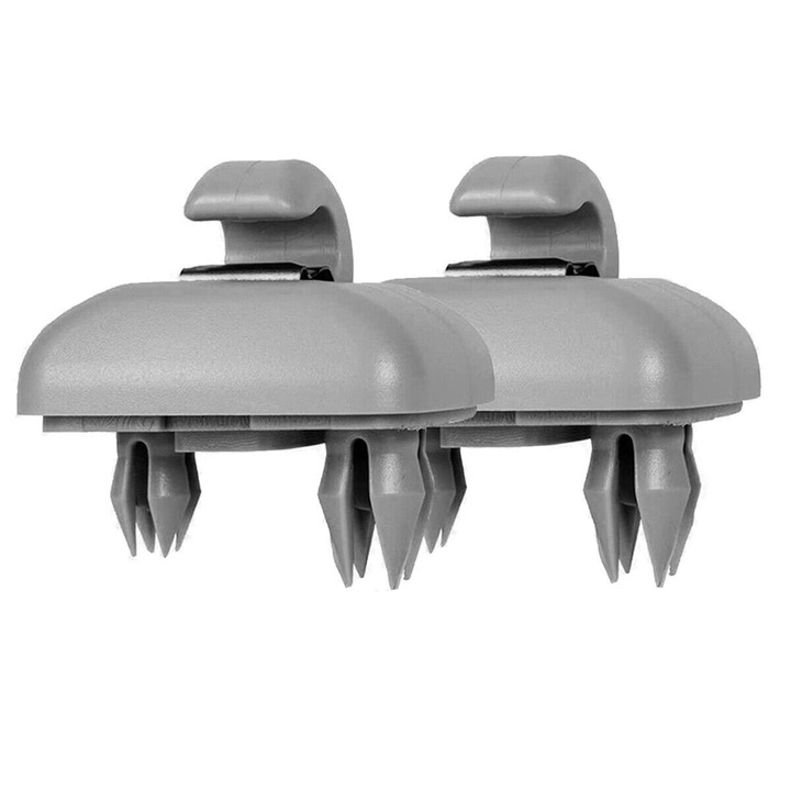 Set 2 cleme prindere parasolar Tovbmup, compatibil Audi A1 A3 A4 A5 Q3 Q5, plastic, gri