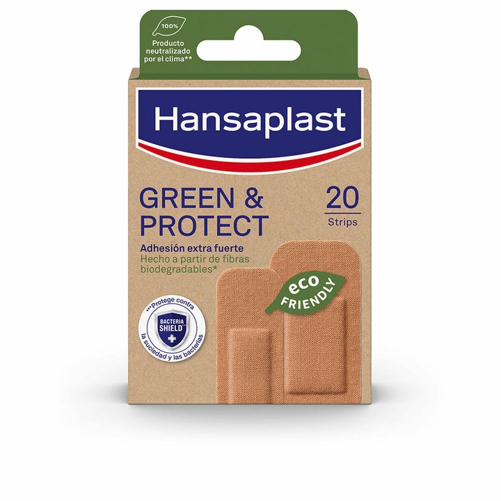 Пластири Hansaplast Green & Protect различни форми и размери за мъже 20 бр.