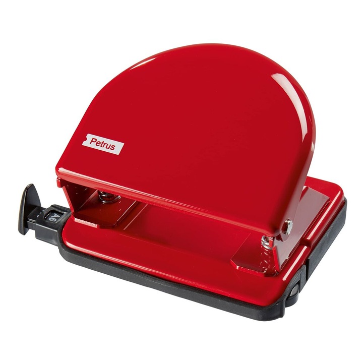 Perforator, Petrus 33746, capacitate 20 file, rosu