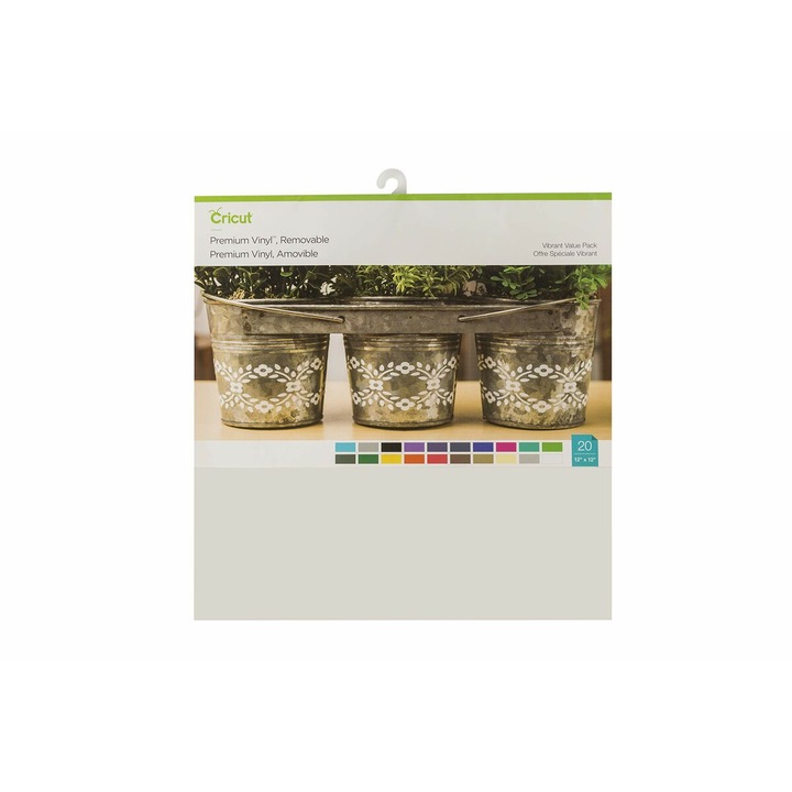 Set 20 bucati Vinil adeziv pentru plotter de taiere Cricut, Removable, negru, 30.5cm