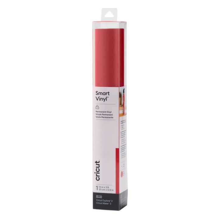 Vinil Permanent pentru Plotter de Taiere Cricut Smrtvnl, Rosu, PVC, 90x33cm