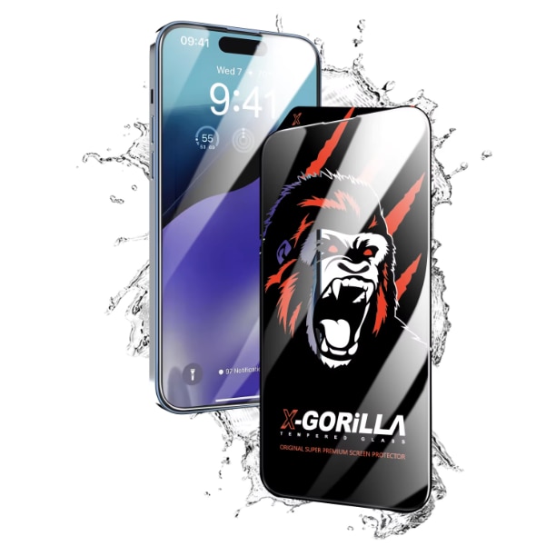 Set 2 Folii Privacy Glass, Sticla Securizata, Compatibil cu iPhone 15 PROMAX, Gorila X instalare usoara cu dispozitiv EASYAPP pentru indepartarea prafului, Anti-zgarieturi, Anti-amprenta, anti-explozie, Anti-soc, Anti-ulei, Anti-orbire