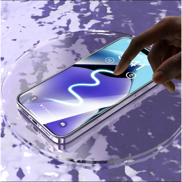 Set 2 Folii Privacy Glass, Sticla Securizata, Compatibil cu iPhone 15 PROMAX, Gorila X instalare usoara cu dispozitiv EASYAPP pentru indepartarea prafului, Anti-zgarieturi, Anti-amprenta, anti-explozie, Anti-soc, Anti-ulei, Anti-orbire