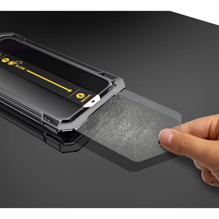 Set 2 Folii PREMIUM Sticla Temperata Transparenta HD Black Edge, Compatibil cu iPhone 15 Pro, Instalare usoara cu EASYAPP pentru indepartarea prafului, Anti-zgarieturi, Anti-amprenta, Anti-soc, Anti-ulei, Anti-orbire