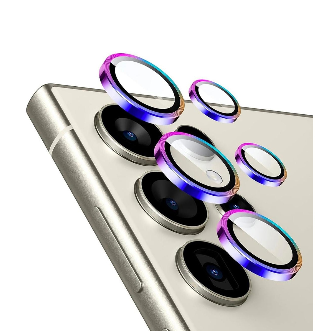 Set Folie de Protectie pentru Camera Foto compatibile samsung galaxy S 24 Ultra, Sticla Securizata 9H, Easy Application, Multicolor