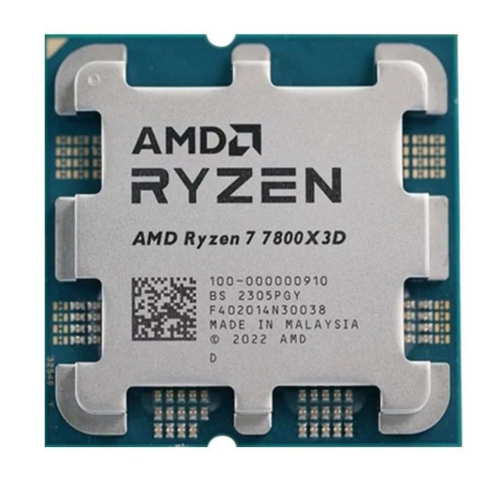 Процесор AMD Ryzen 7 7800X3D, 8C/16T, 4.20 - 5.00 GHz, 104 MB кеш, 120 W, тава
