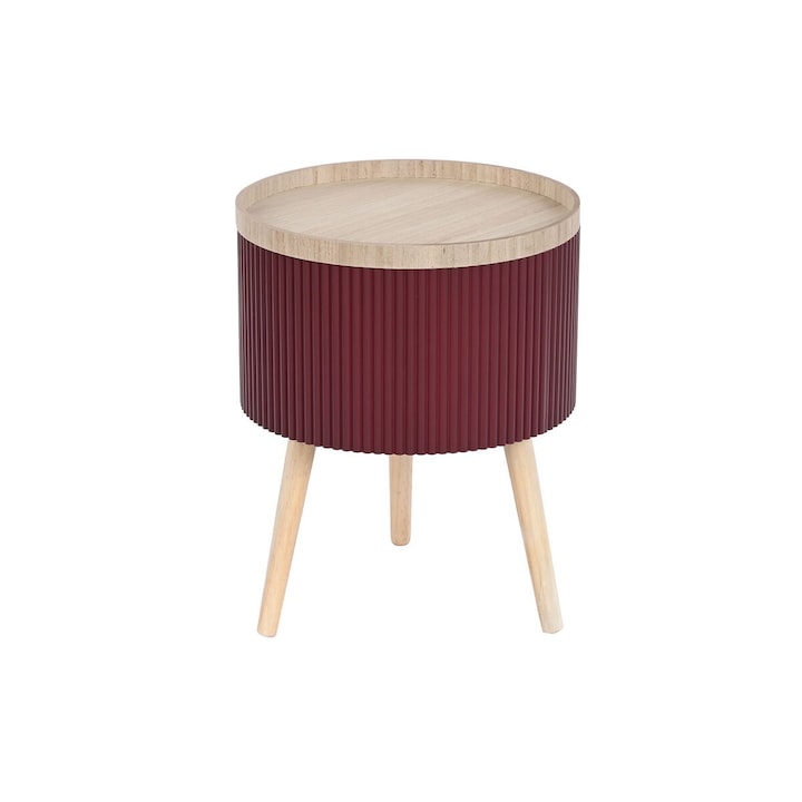 Помощна маса DKD Home Decor, 38,5x38,5x49см, Бордо/Кафяв, MDF дърво