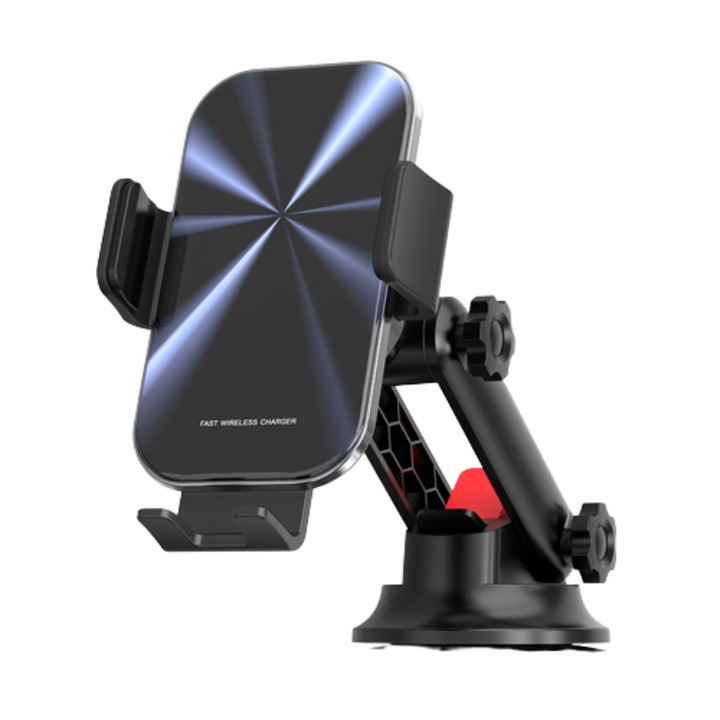 Suport auto pentru telefon mobil Sunmostar, metalic, negru, 112x64x19mm