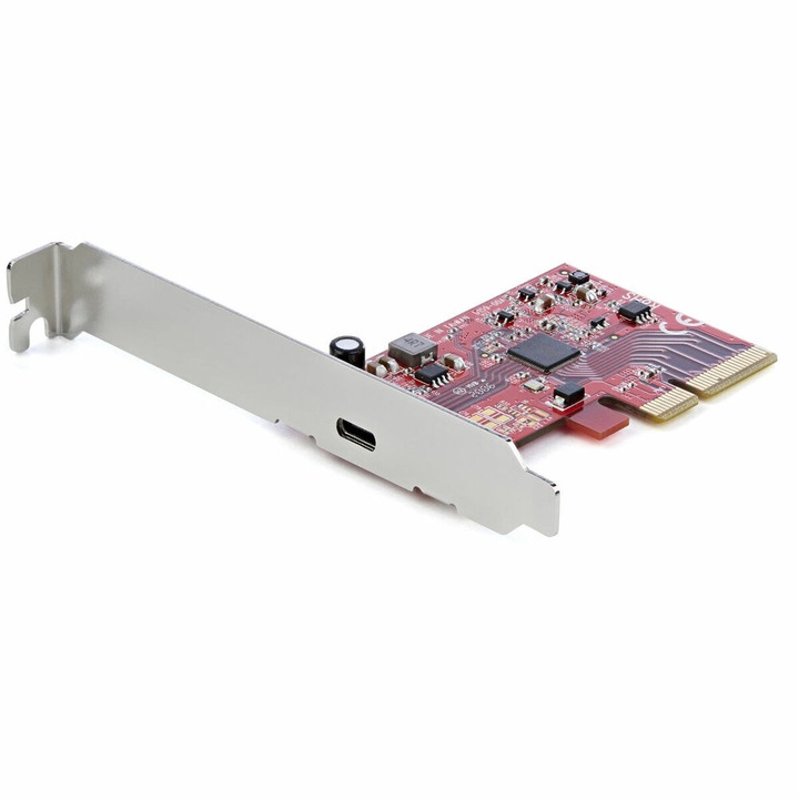 Placa PCI Express 3.0, Startech, 2 x USB-C 3.2, Rosu/Alb, 80mm