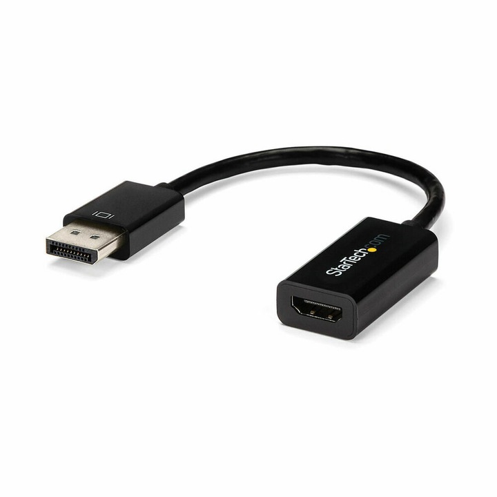 Cablu HDMI Startech DP2HD4KS, DisplayPort 1.2/1.4, 0.15m, negru