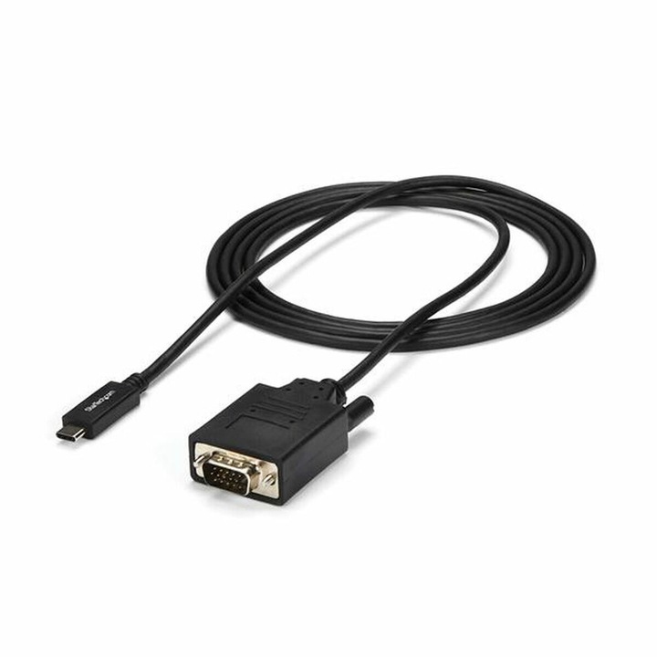 Кабел USB C към VGA Startech CDP2VGAMM2MB, 2м, черен
