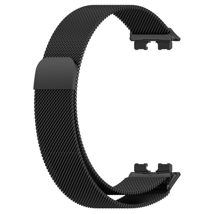 Huawei Band 8 kompatibilis karkötő, Best Accessories szíj, rozsdamentes acél, fekete
