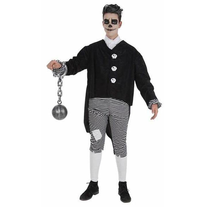 Farsangi jelmez, BigBuy karnevál, halott fogoly modell, fehér / fekete, M / L