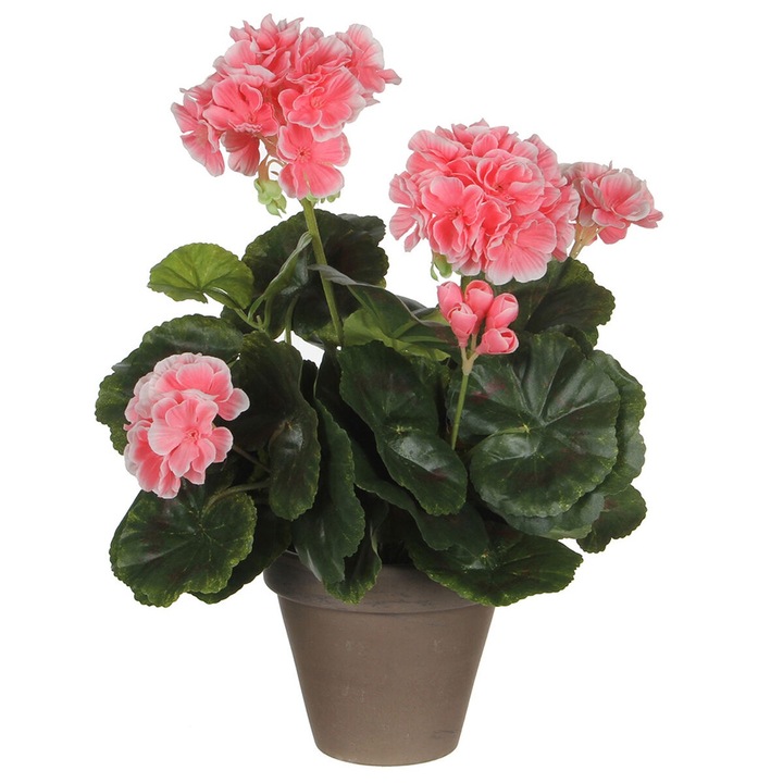 Planta decorativa Mica Decorations, PVC, culoare piersica, 11.5x33cm, cu ghiveci