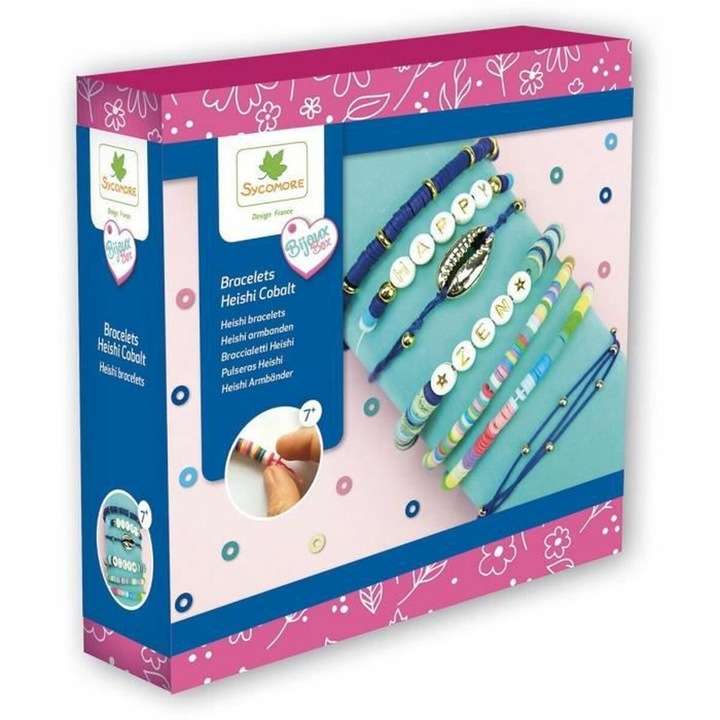 Set de artizanat pentru bratari, Sycomore, Heishi Cobalt, 7 ani+