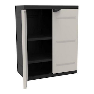 Dulap de exterior, Plastiken, Plastic titan, Negru/Bej, 70x44x88cm