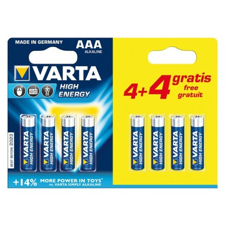 Baterii Varta High Energy, AAA, 1.5V