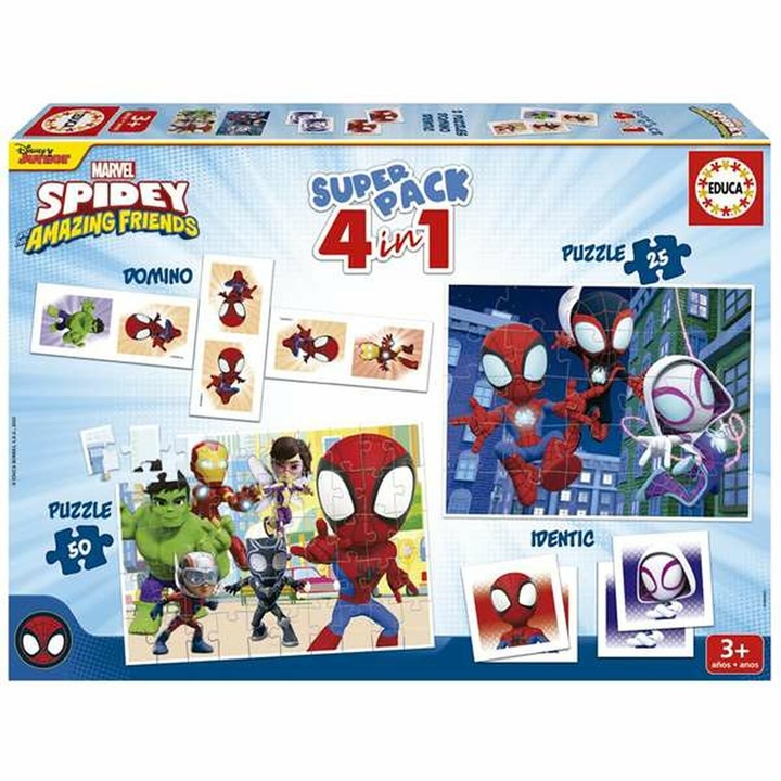 Set de joaca, Educa, Spidey si prietenii lui, Domino, Amintiri si 2 puzzle-uri