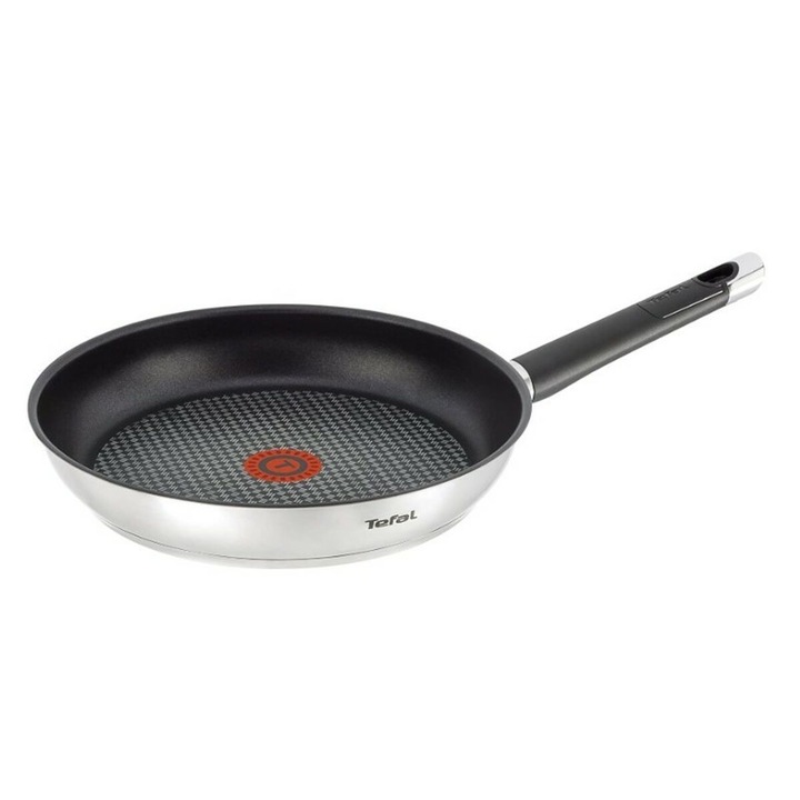 Уок тиган Tefal Emotion, неръждаема стомана, сребрист/черен, 28 см