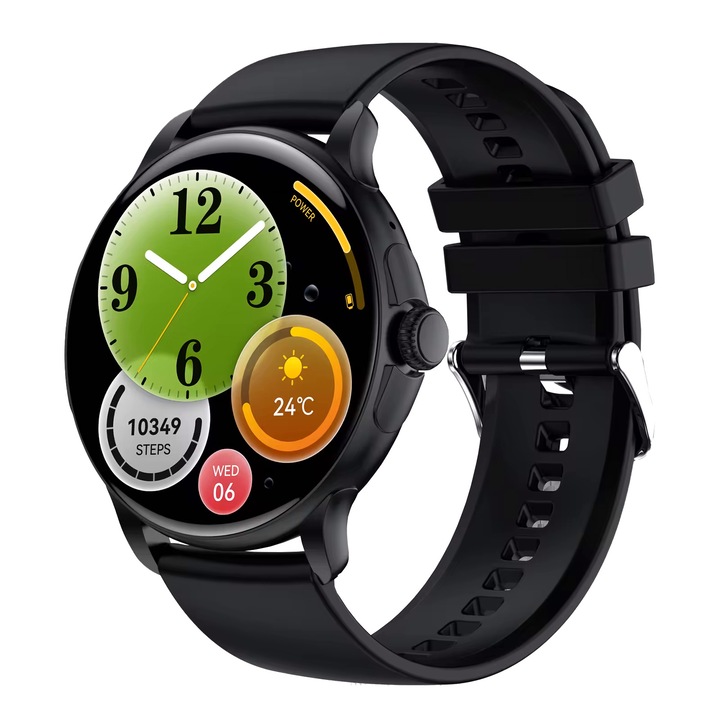 Ceas Smartwatch MAX CONNECT, 1.43 inch AMOLED HD, Always ON, Ultra Rezistent, Convorbire Bluetooth HD, 100 Sporturi, Ritm Cardiac Multi Point, Tensiune, Oxigen, Carcasa Metalica, Difuzor, IP67, Negru