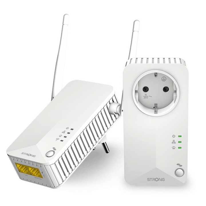 WiFi усилвател Powerline WiFi 600, силен, 600 Mbit/s, 128 bit AES, бял