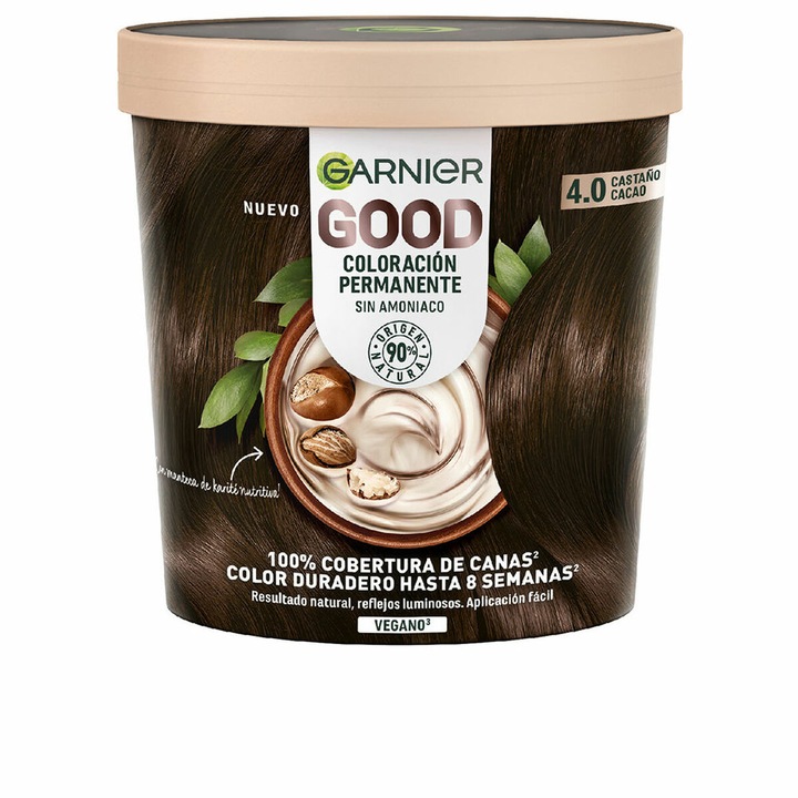 Vopsea de par Garnier Good, Nuanta 4.0, castaniu inchis